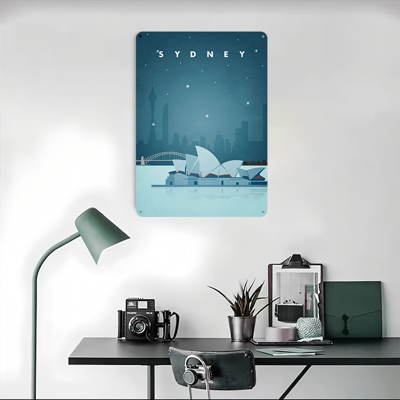 시드니 여행 포스터 맞춤형 빈티지 금속 간판 벽 장식  - Travel Accessories For Europe 리뷰 및 가격